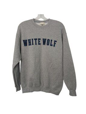 Oarsman White Wolf Unisex Sz M Gray Crewneck Sweatshirt Cotton Blend VTG #V-40